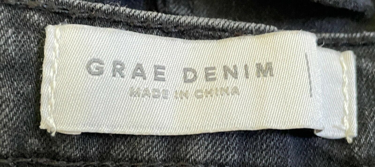 Size 14 Jeans SUZANNE GRAE DENIM Cropped Black Wash Slim Leg Ladies