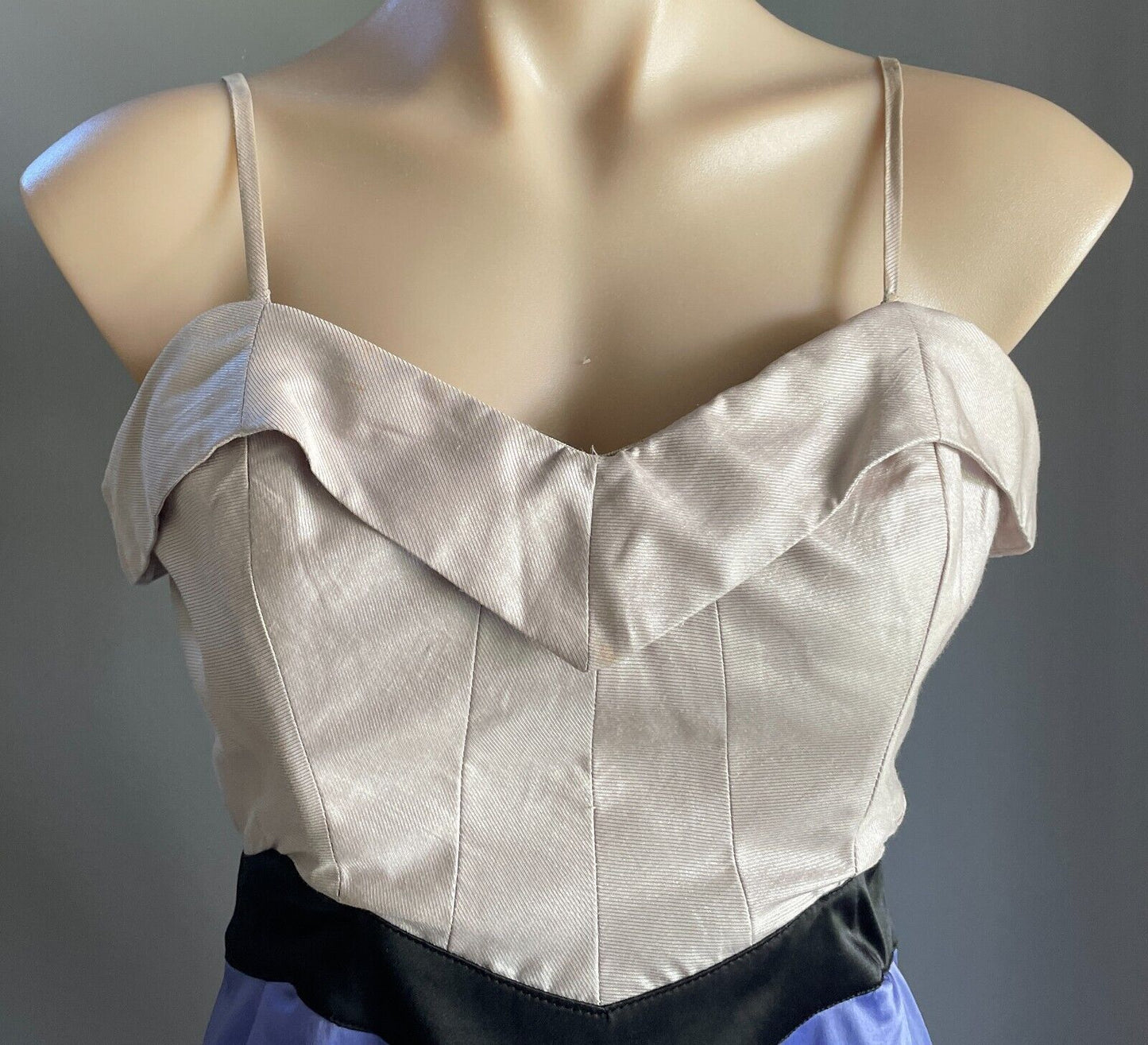 LADAKH Strapless Mini Dress Beige Black Purple Spaghetti Straps Size 12 NEW
