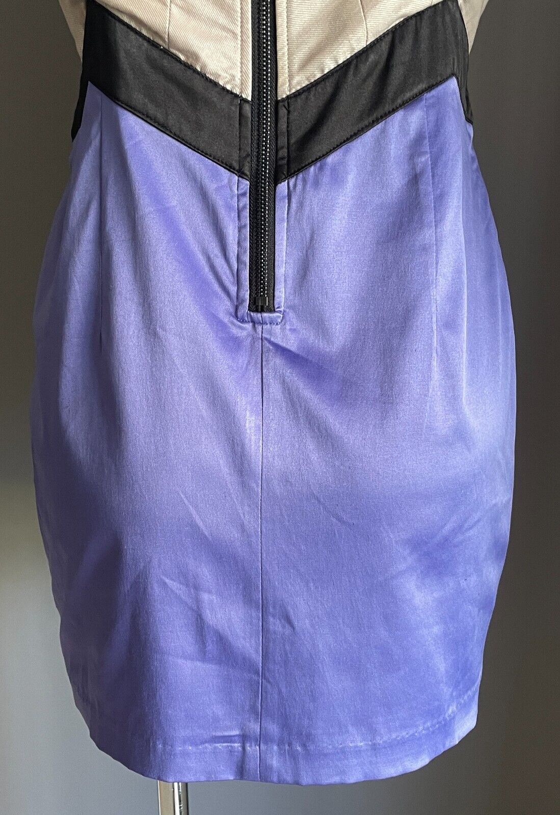 LADAKH Strapless Mini Dress Beige Black Purple Spaghetti Straps Size 12 NEW