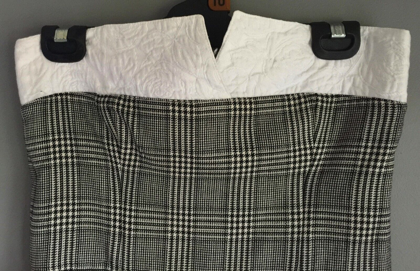 Strapless Dress ESCADA Check Plaid Fabric Pockets Size 38 AU 10 Genuine Vintage