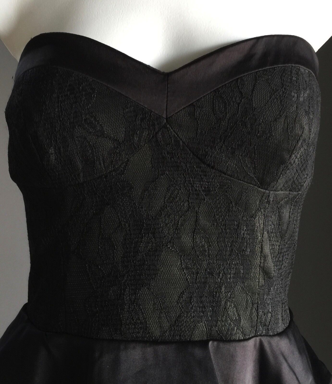 Strapless Dress PILGRIM AUSTRALIA Black  Tier Skirt Layer Ruffle Size 10 Vintage