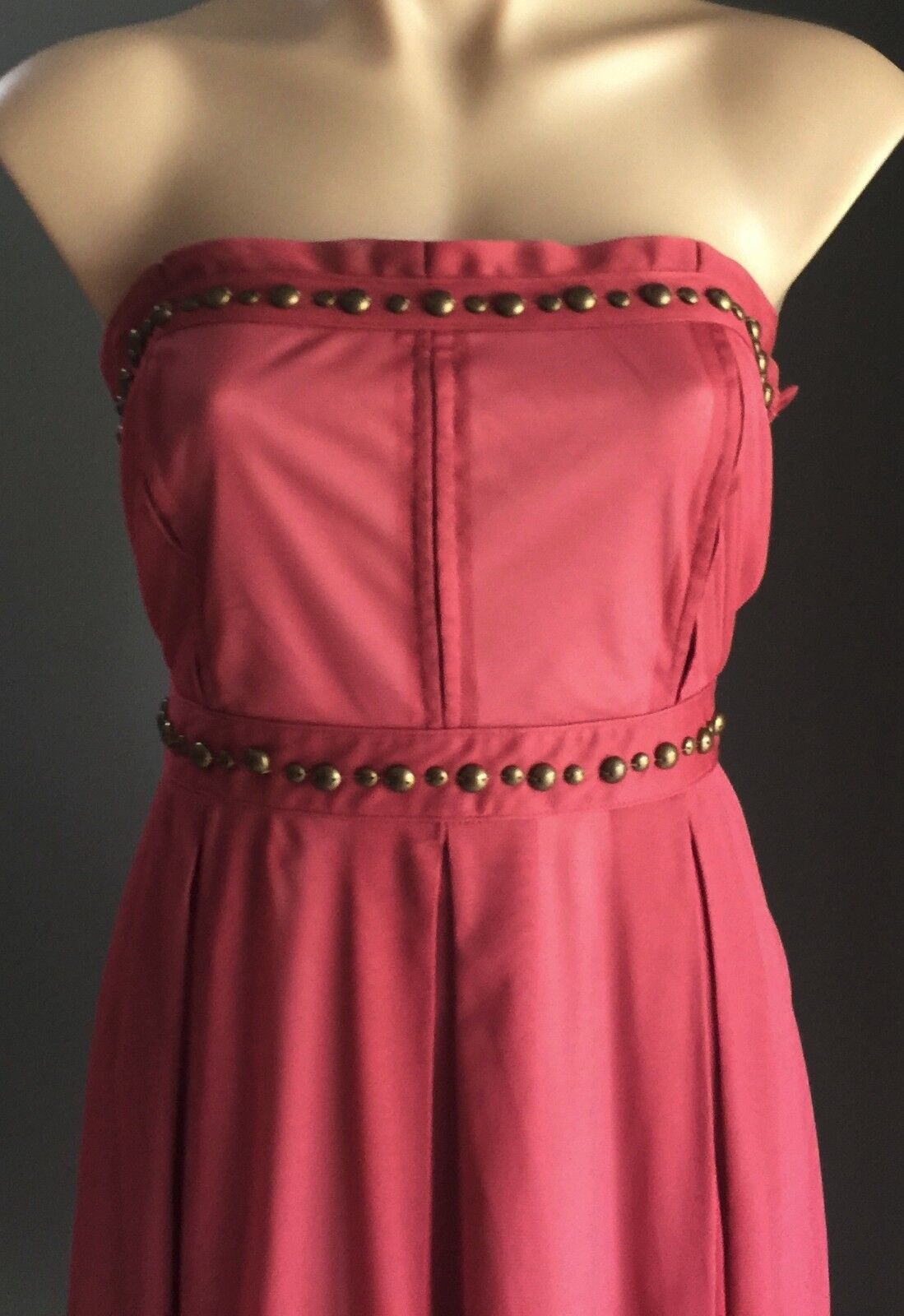 SEDUCE Strapless Dress ink Mesh Net with Bronze Studs Size 14 10 12 Party