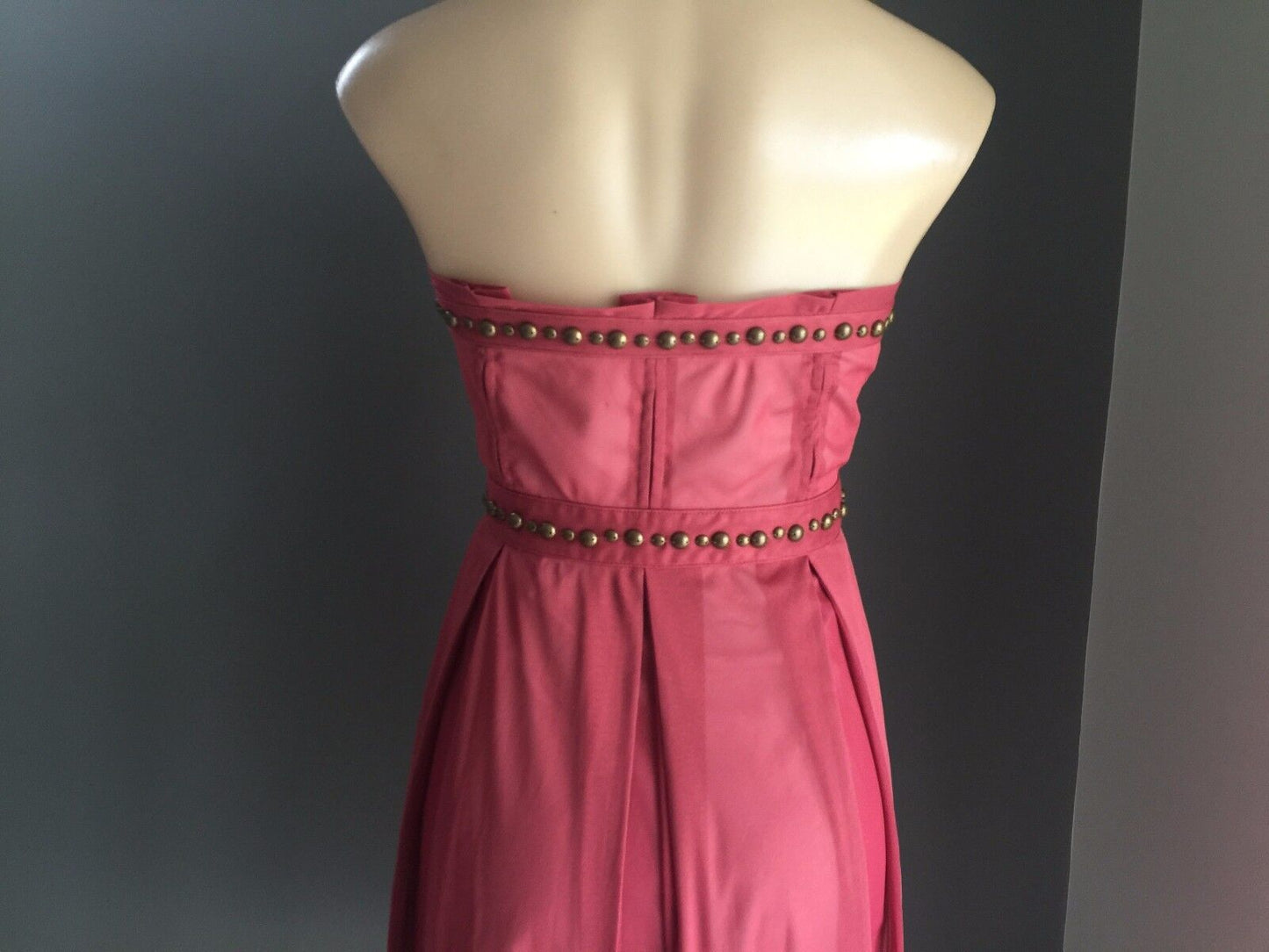 SEDUCE Strapless Dress ink Mesh Net with Bronze Studs Size 14 10 12 Party