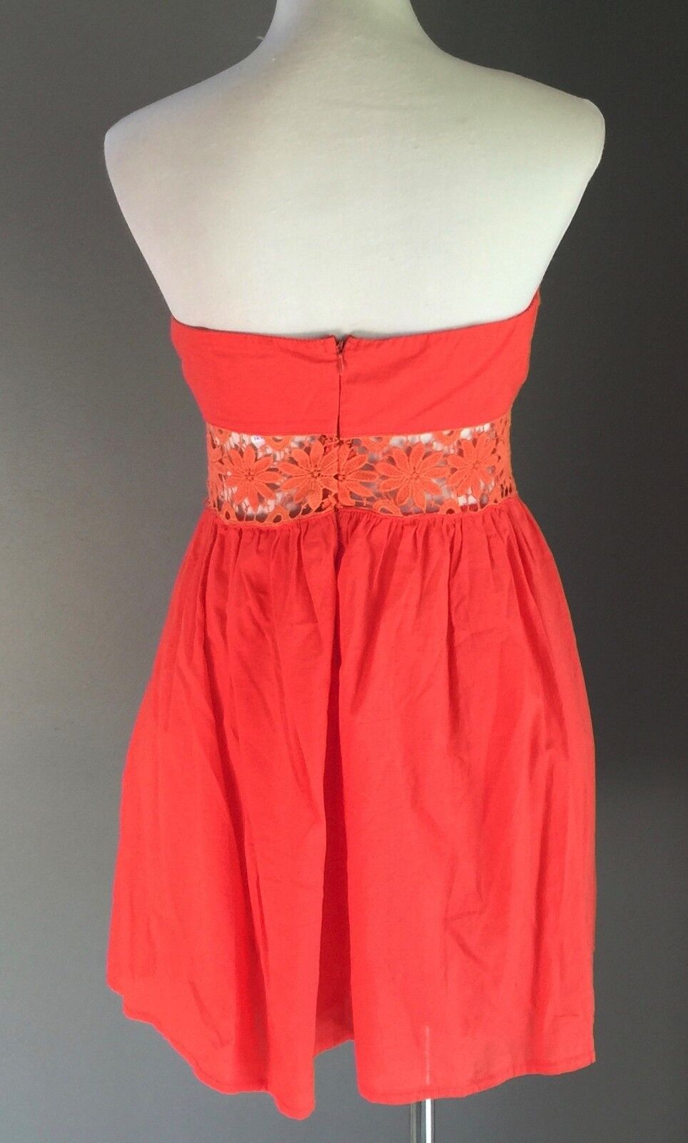 Strapless Dress LOVING THINGS Orange  Fit & Flare Size 12 (Model is size 8)
