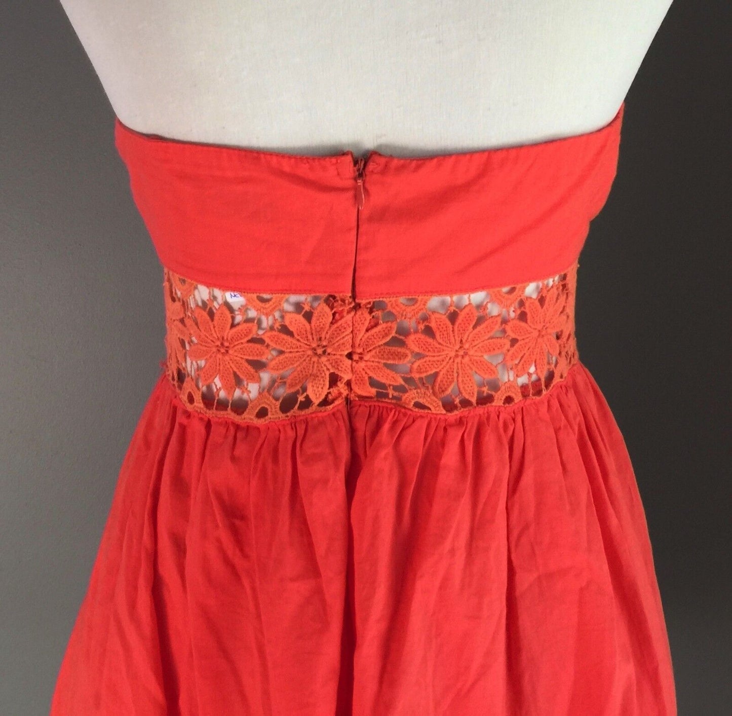 Strapless Dress LOVING THINGS Orange  Fit & Flare Size 12 (Model is size 8)