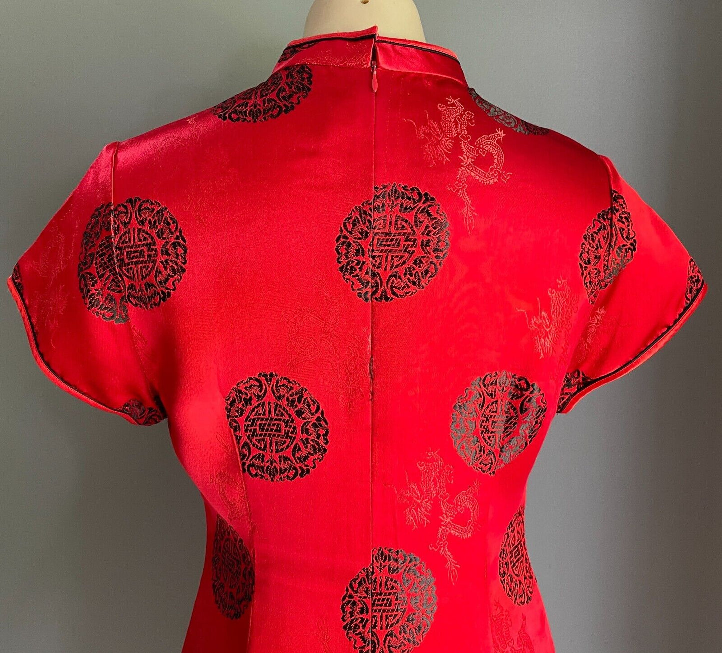 Thao Fashion Cheongsam Traditional Chinese Style Dress Qipao Red Black Size 12