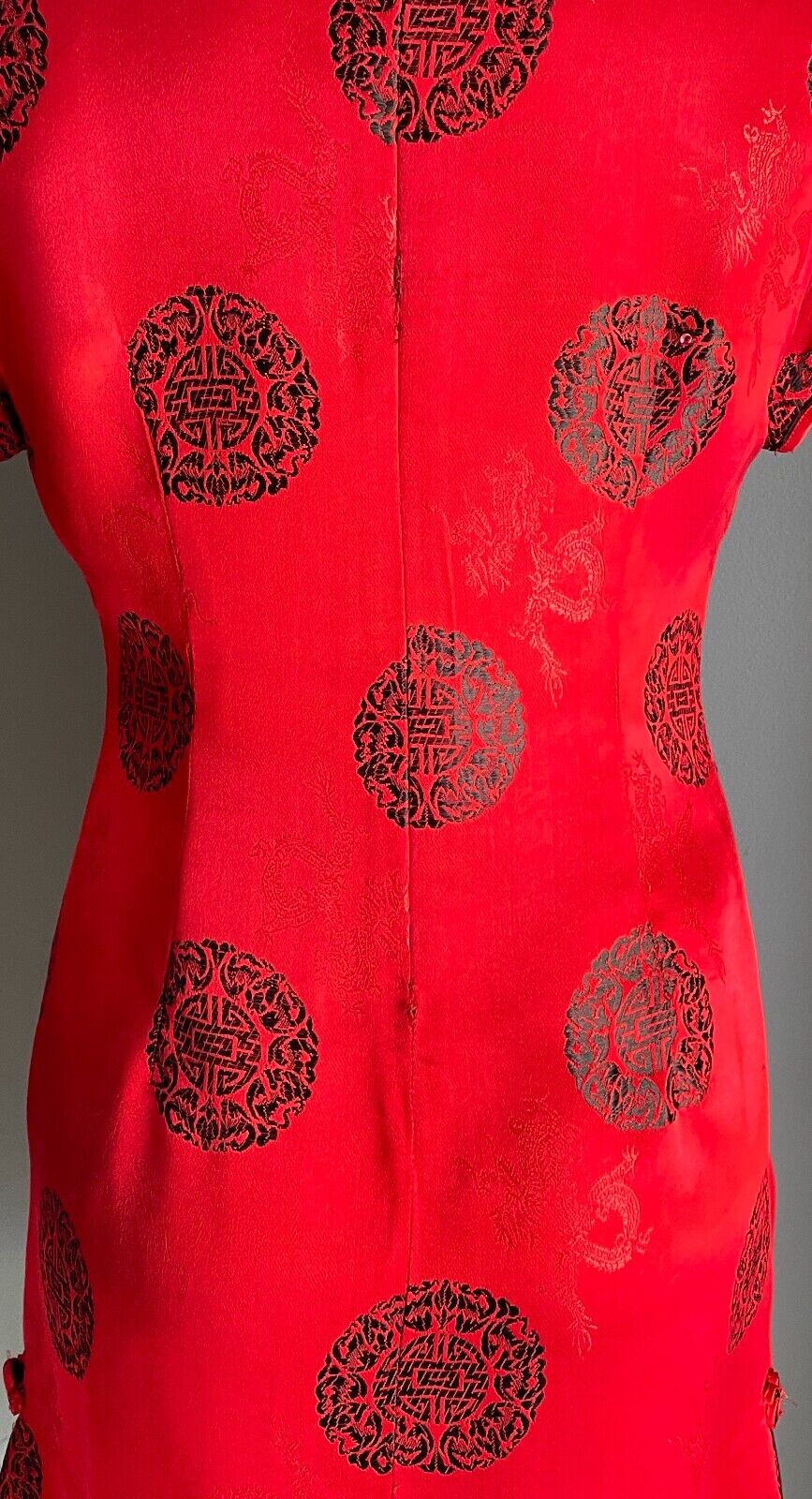 Thao Fashion Cheongsam Traditional Chinese Style Dress Qipao Red Black Size 12