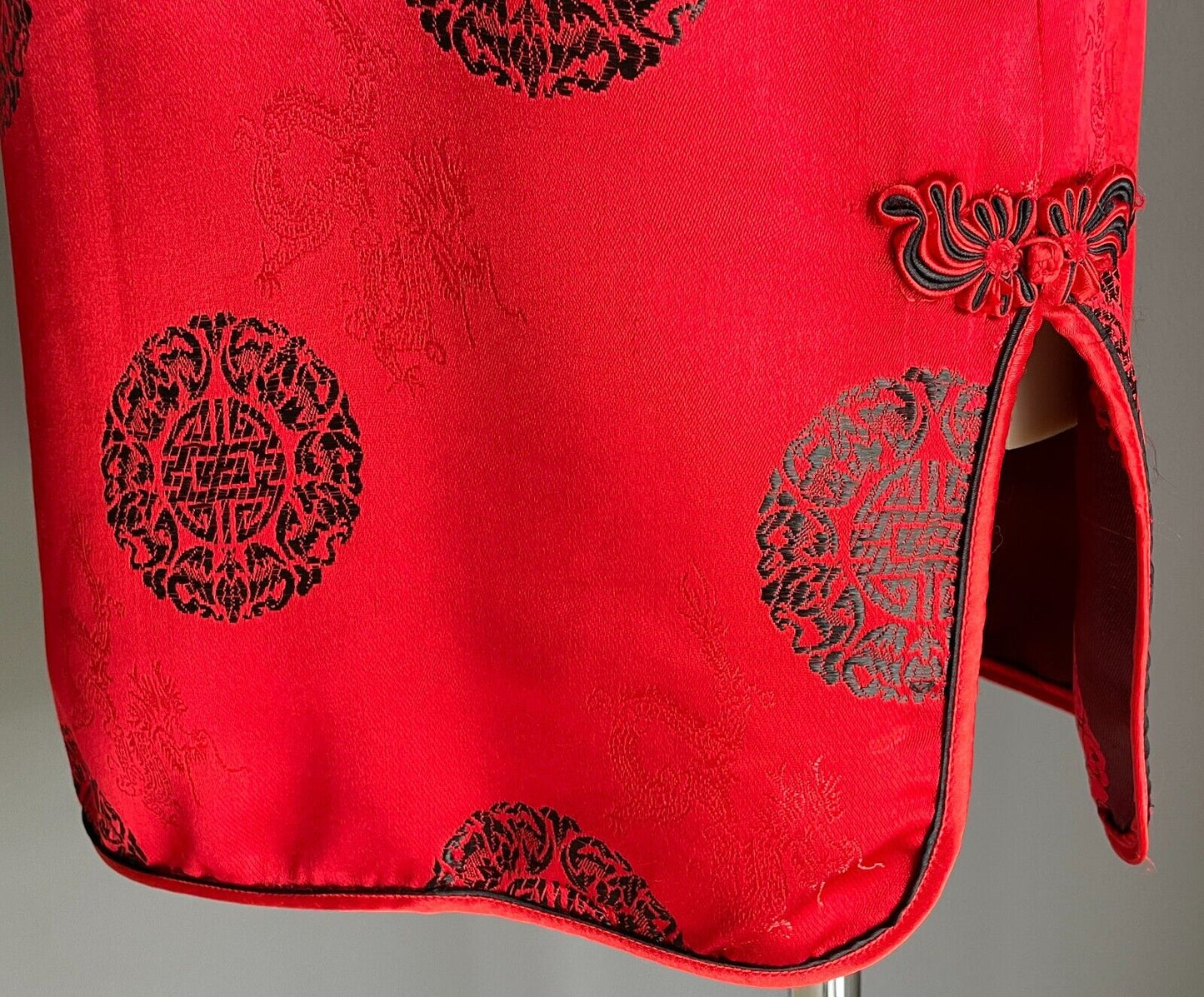 Thao Fashion Cheongsam Traditional Chinese Style Dress Qipao Red Black Size 12