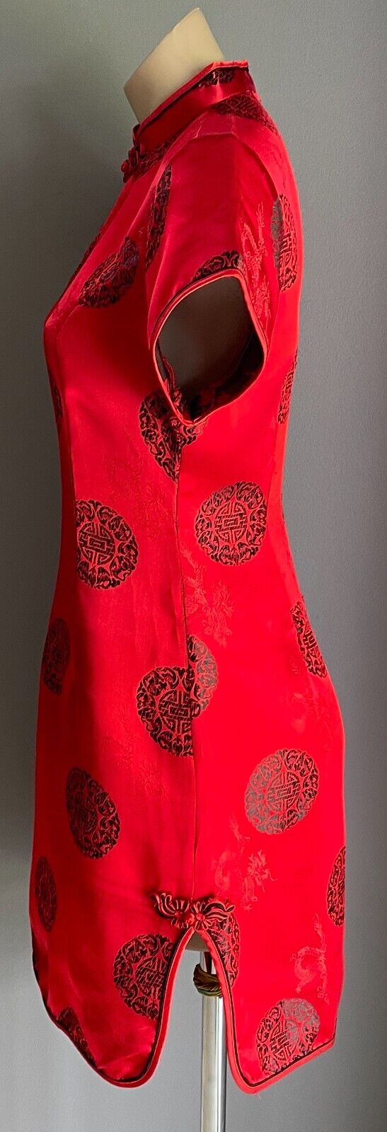 Thao Fashion Cheongsam Traditional Chinese Style Dress Qipao Red Black Size 12