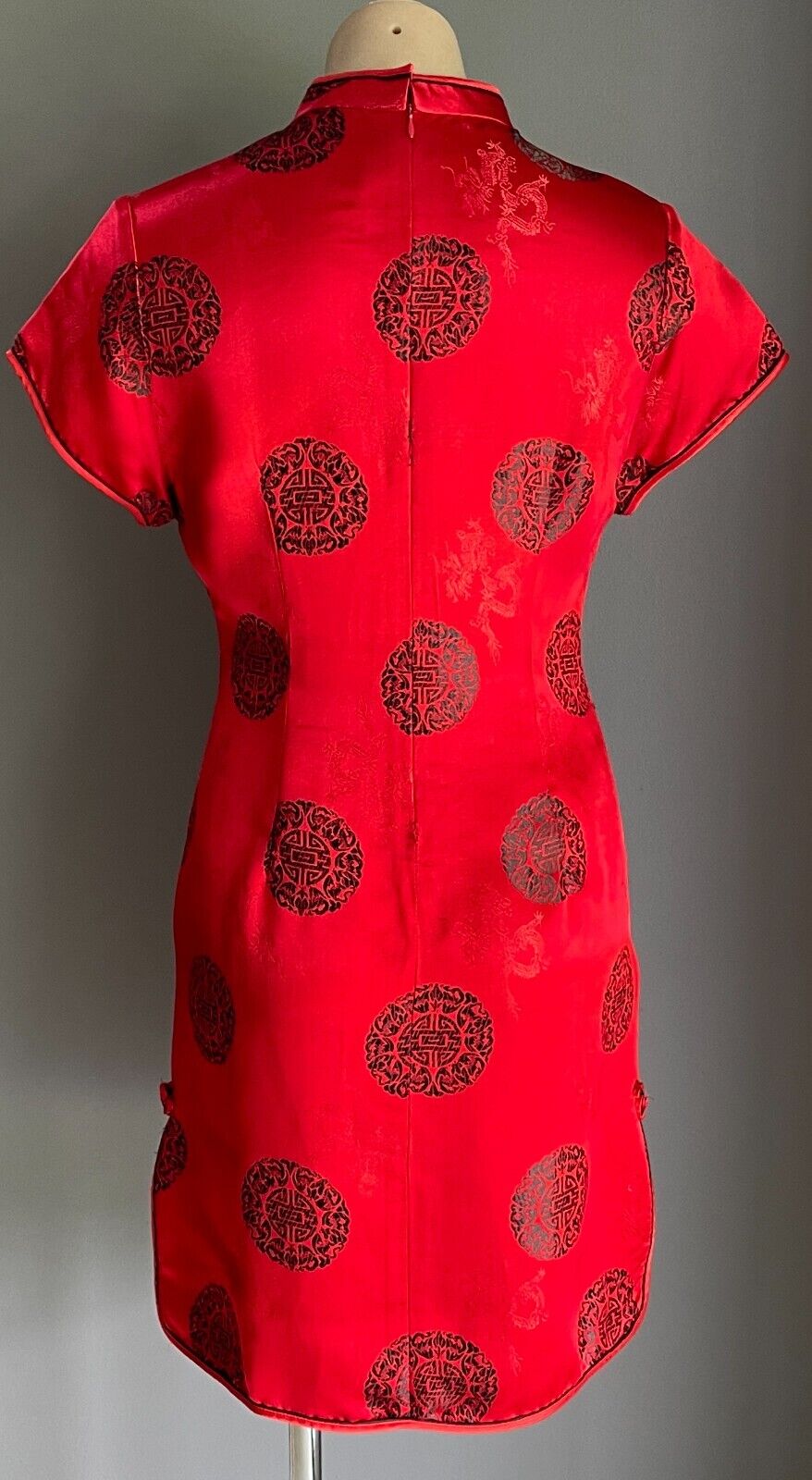 Thao Fashion Cheongsam Traditional Chinese Style Dress Qipao Red Black Size 12