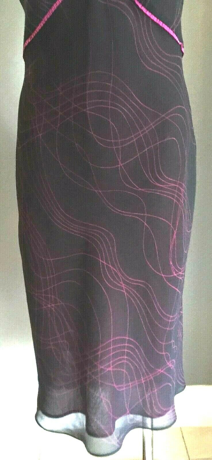 VERONIKA MAINE Dress Black & Cerise Sleeveless Sheath Red Pink Ladies Size 12