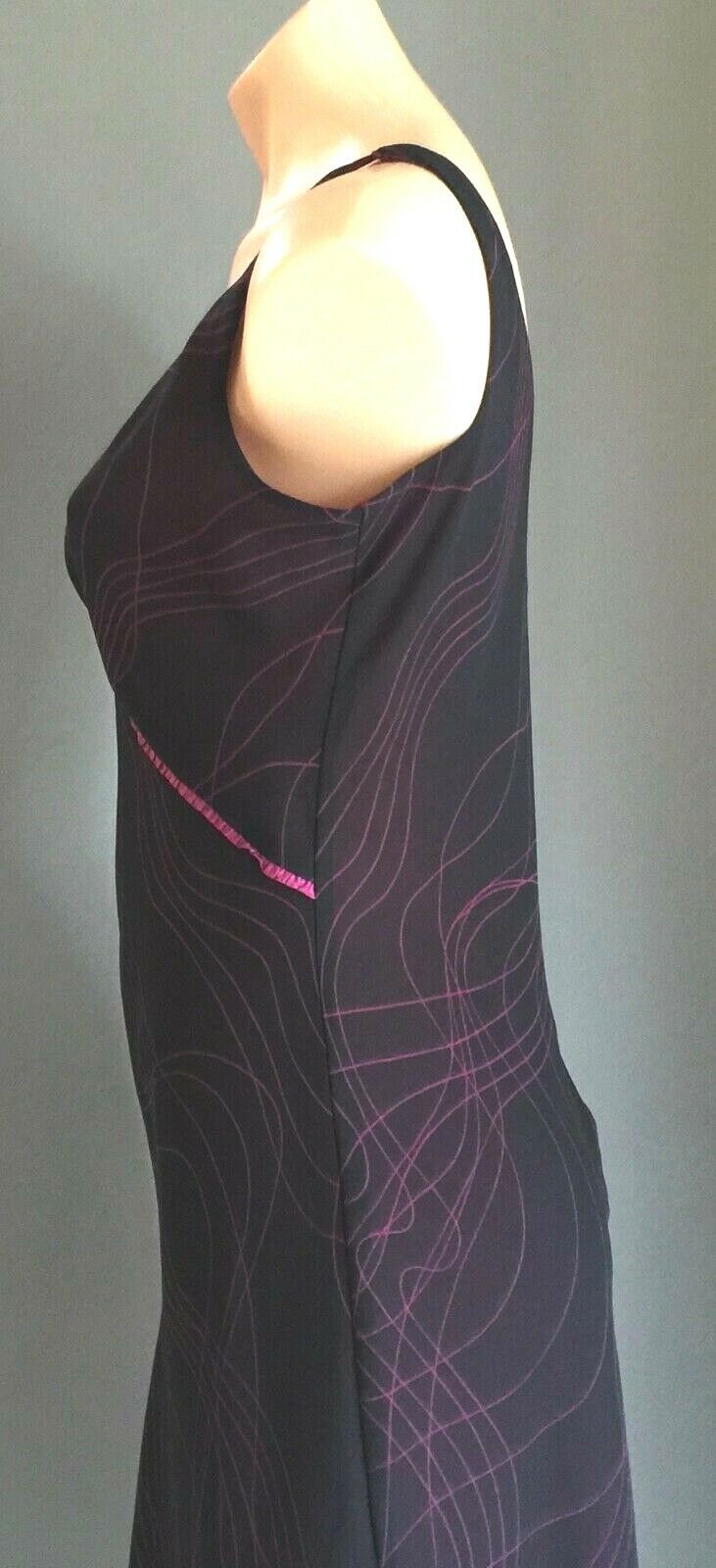 VERONIKA MAINE Dress Black & Cerise Sleeveless Sheath Red Pink Ladies Size 12
