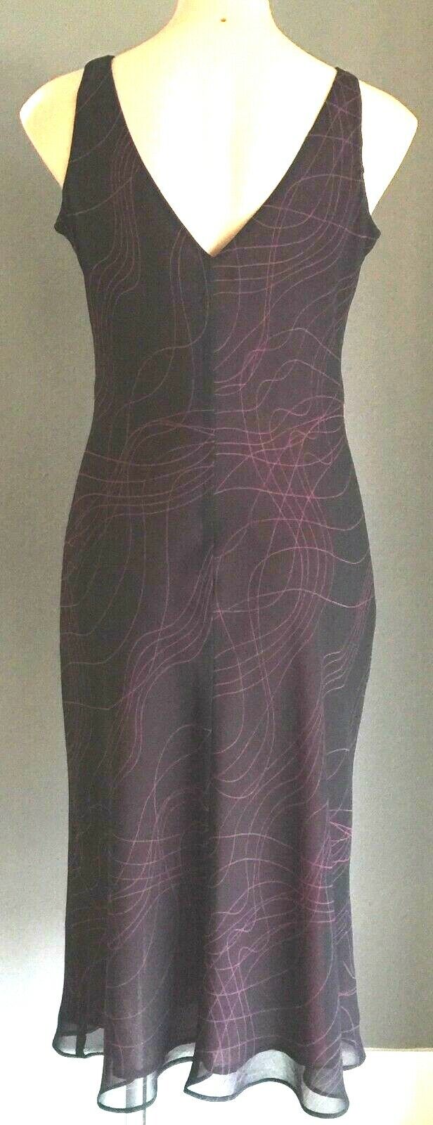 VERONIKA MAINE Dress Black & Cerise Sleeveless Sheath Red Pink Ladies Size 12
