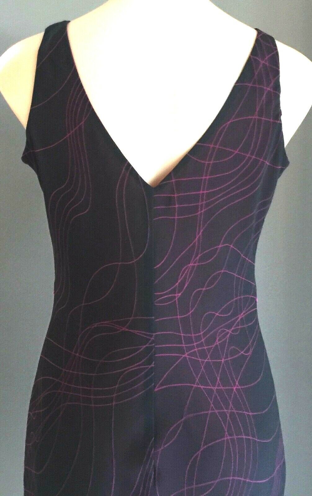 VERONIKA MAINE Dress Black & Cerise Sleeveless Sheath Red Pink Ladies Size 12
