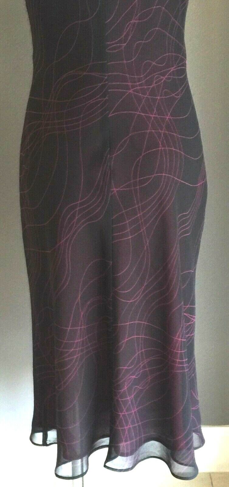 VERONIKA MAINE Dress Black & Cerise Sleeveless Sheath Red Pink Ladies Size 12