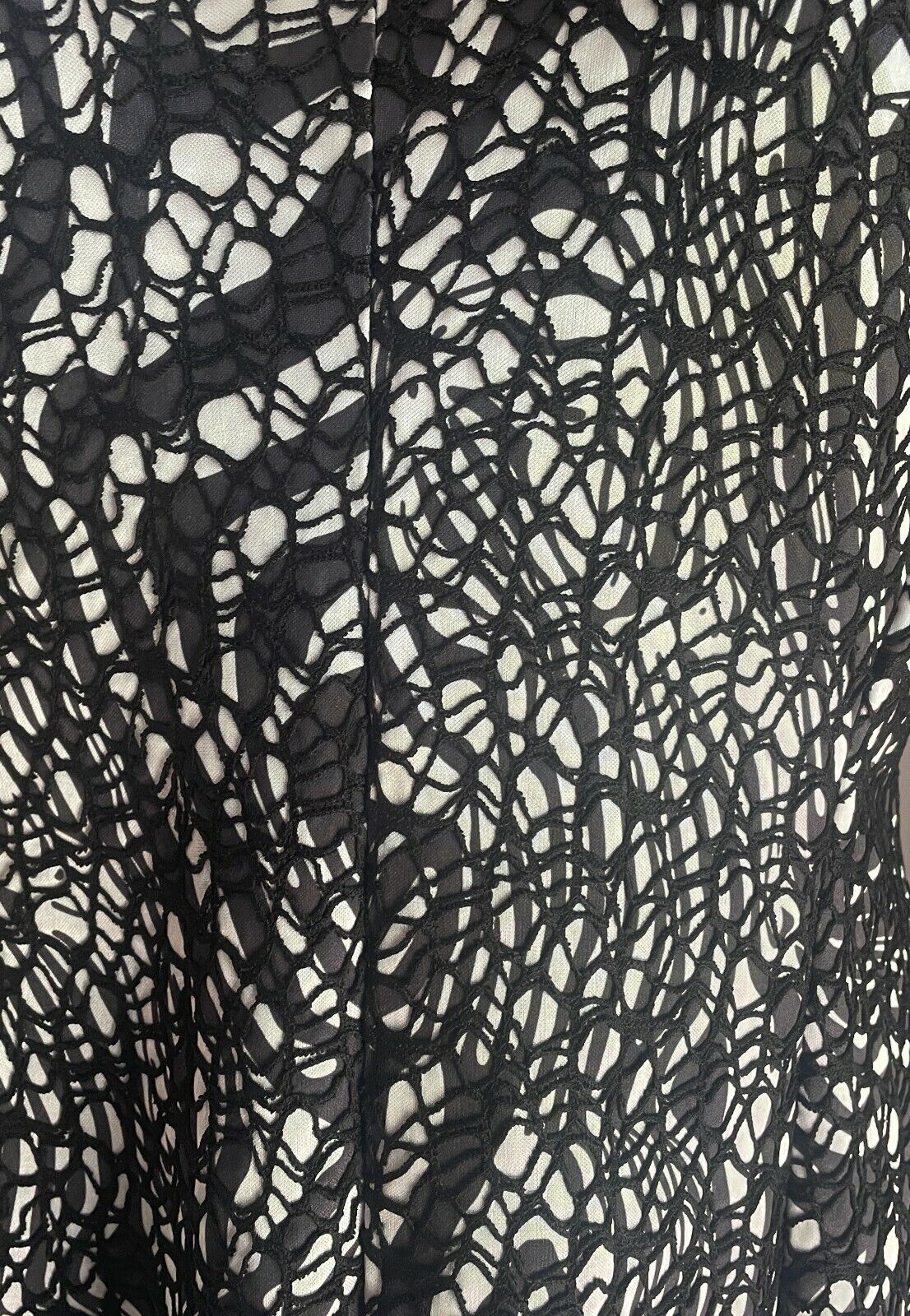 LIZ JORDAN Dress Black Silver Grey Print Sleeveless A-Line Size 12 - Stunning