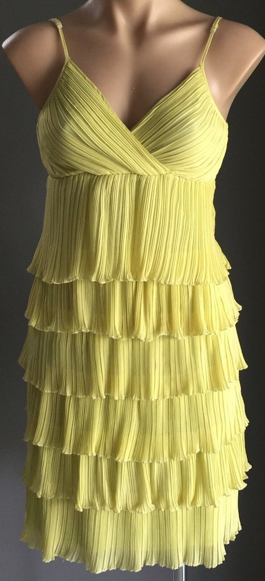 F GEAR Dress Pale Lime Green Sleeveless Tier Layer Ladies Size 12 Stunning NEW