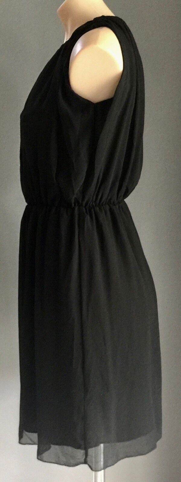SUBTLETY Dress Black Sleeveless Elastic Waist Size 12 Smart Casual Party NEW