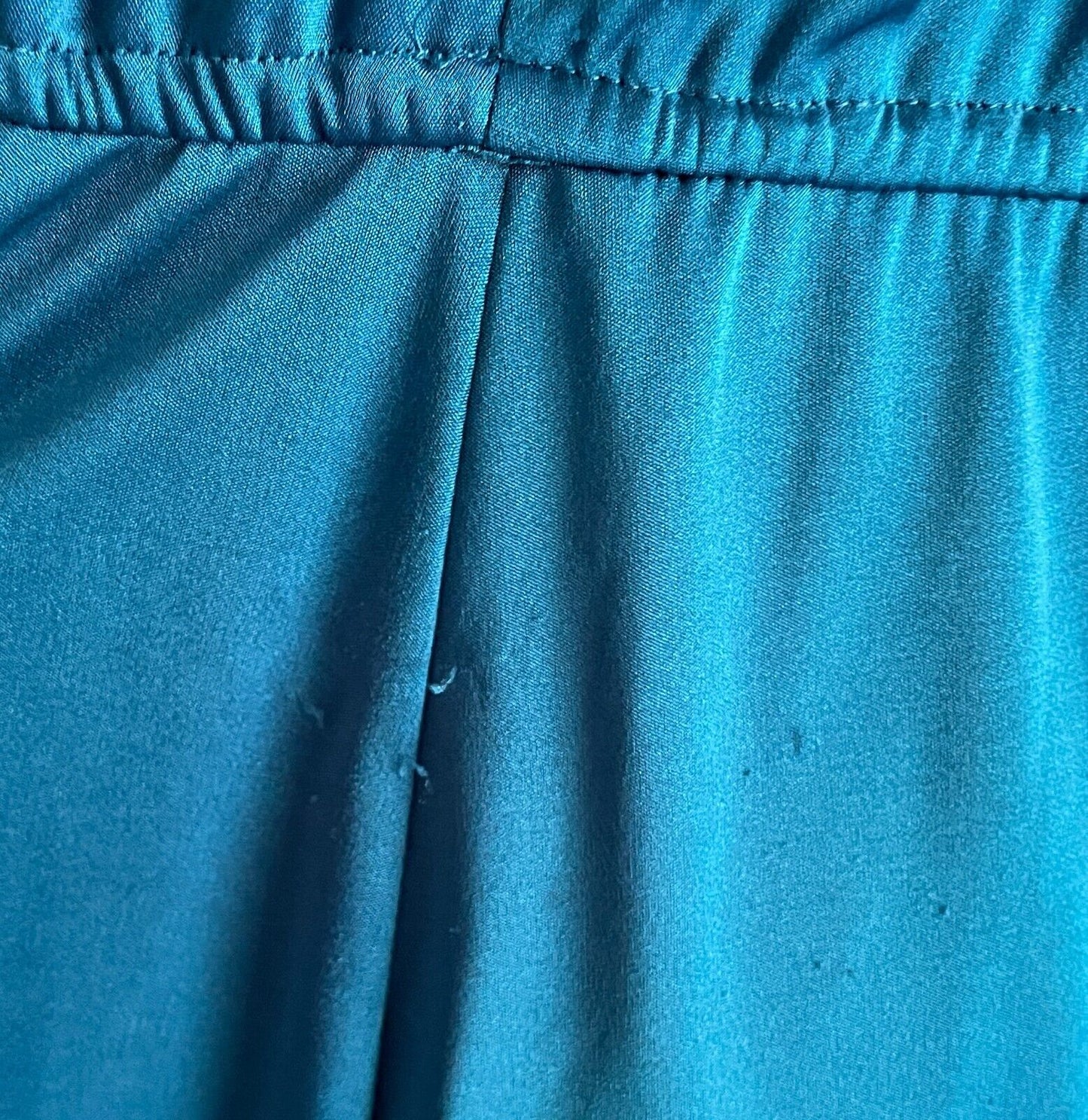 NICOLE CREATIONS Teal Sleeveless Elastic Waist Midi V-Neck Dress Size 12 Vintage
