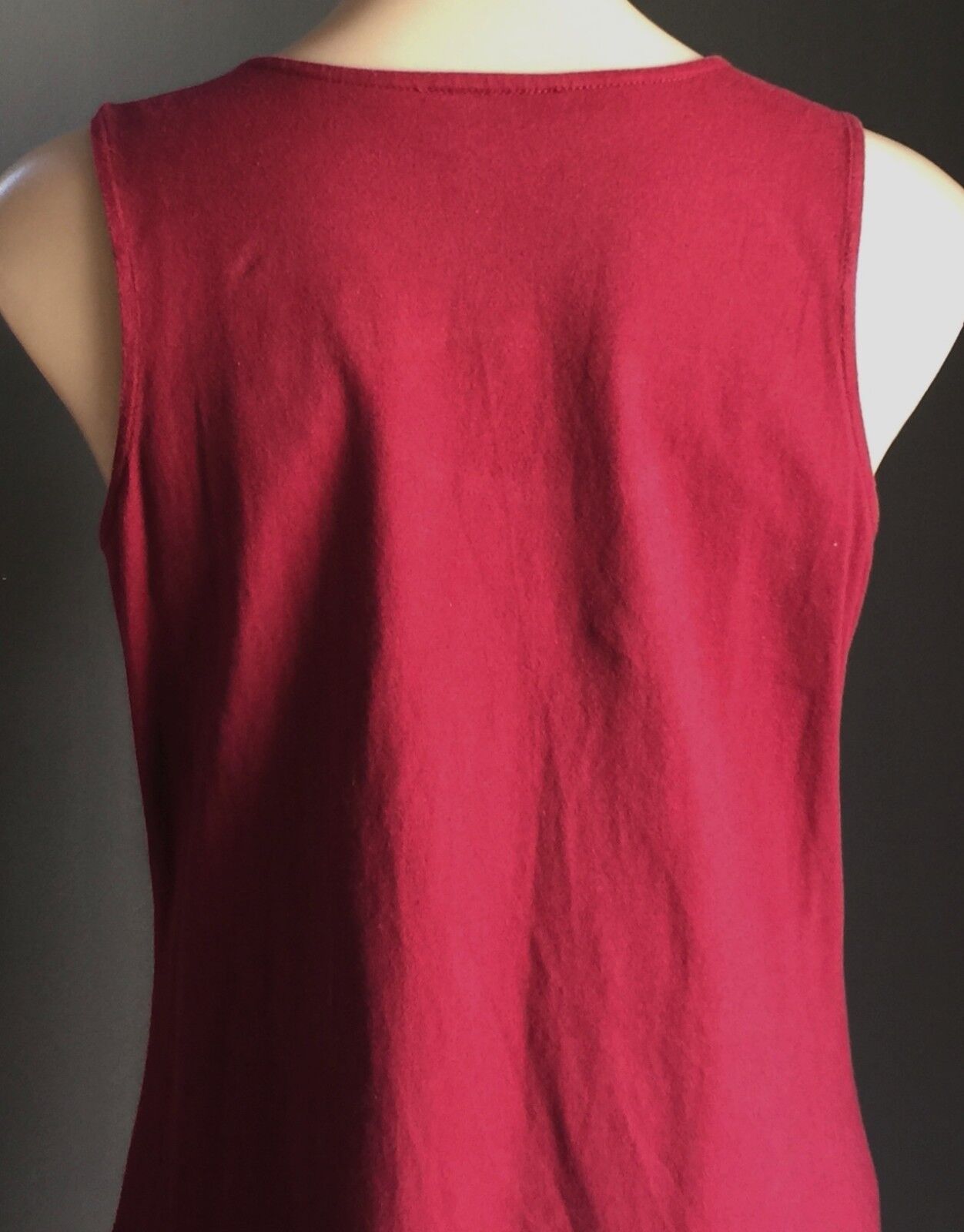 OM SHANTIPI Sleeveless Burgundy A-line Cotton Dress Size XL 12 Boho Chic