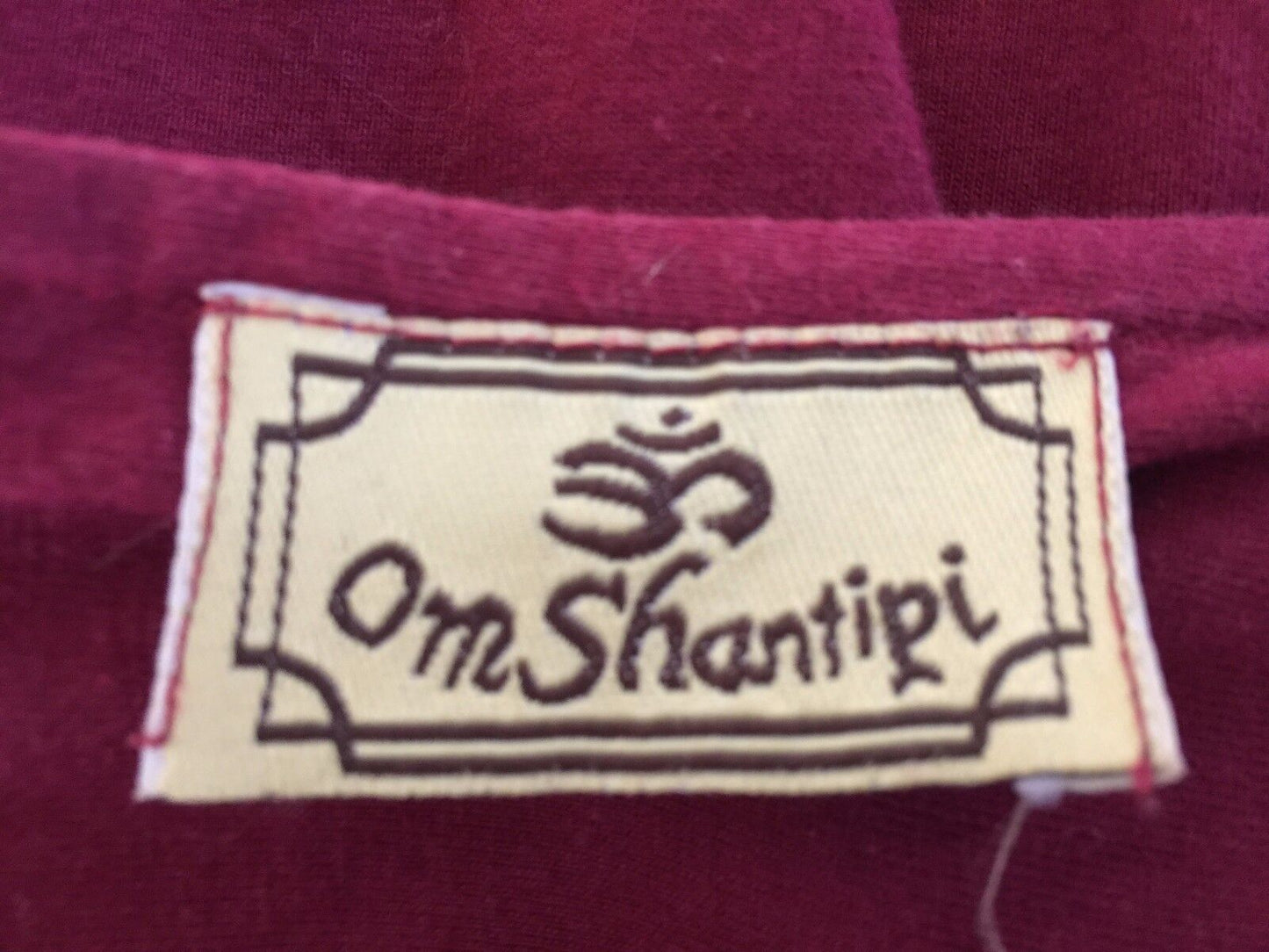 OM SHANTIPI Sleeveless Burgundy A-line Cotton Dress Size XL 12 Boho Chic
