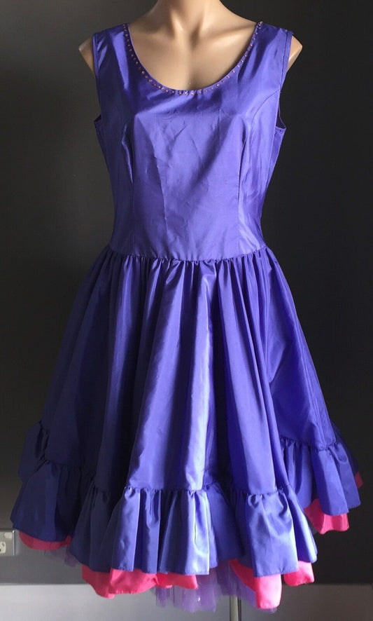 Vintage 1950s Dress Tailored Purple Taffeta Princess Style Underskirt Size 14