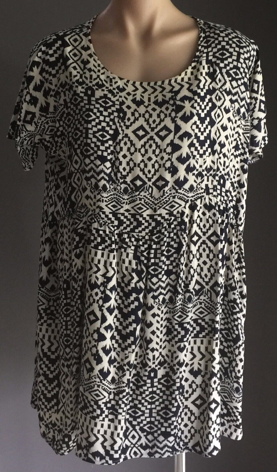 DON"T ASK AMANDA Dress Black & White Short Sleeve A-Line Ladies Size S 8 - 12