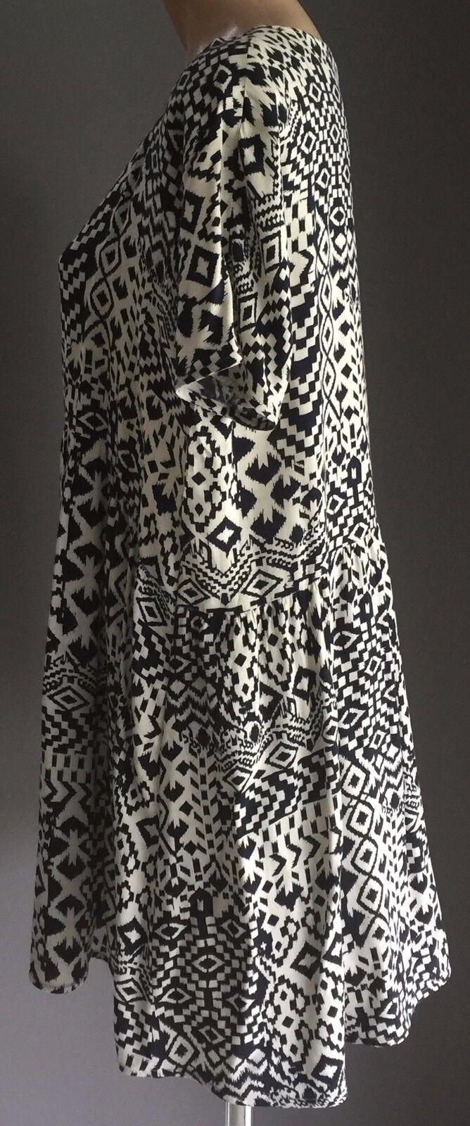 DON"T ASK AMANDA Dress Black & White Short Sleeve A-Line Ladies Size S 8 - 12
