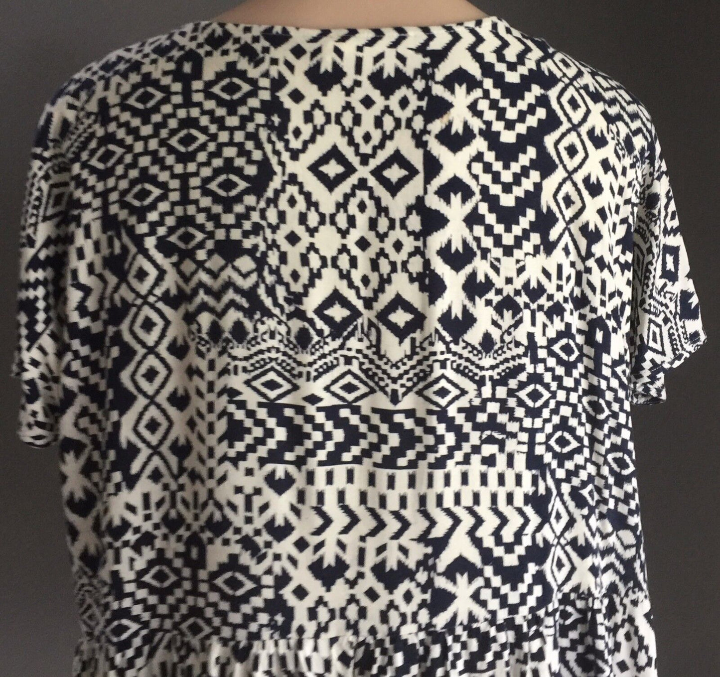 DON"T ASK AMANDA Dress Black & White Short Sleeve A-Line Ladies Size S 8 - 12