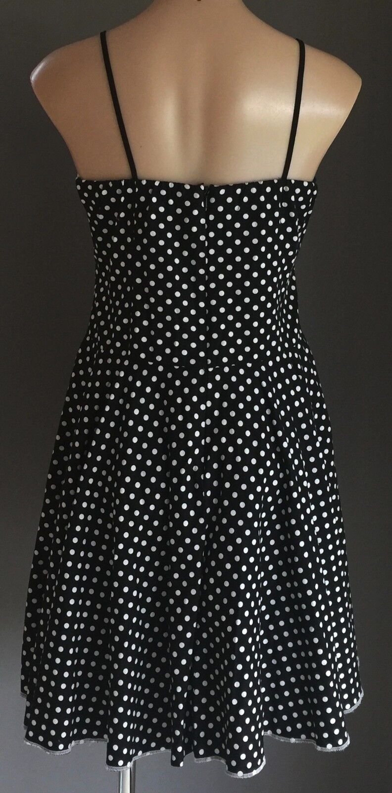 MISS ANNE Dress Black & White Polka Dot PinUp Ladies Size 10 12 NEW 1950's Look