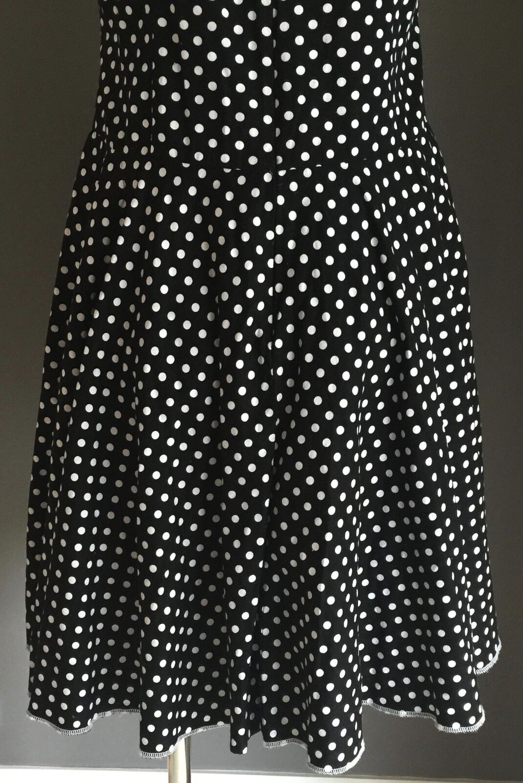 MISS ANNE Dress Black & White Polka Dot PinUp Ladies Size 10 12 NEW 1950's Look