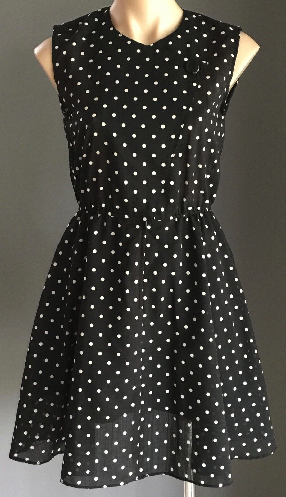 GRADE  Dress Black & White Polka Dot Skater Ladies Size 8 10 1950s Style