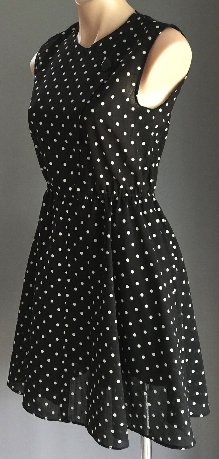 GRADE  Dress Black & White Polka Dot Skater Ladies Size 8 10 1950s Style