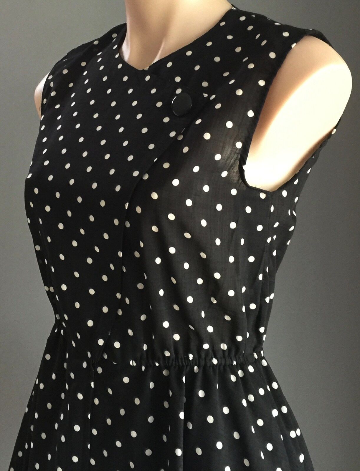 GRADE  Dress Black & White Polka Dot Skater Ladies Size 8 10 1950s Style