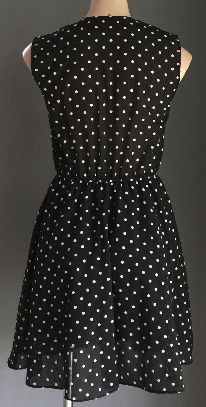 GRADE  Dress Black & White Polka Dot Skater Ladies Size 8 10 1950s Style