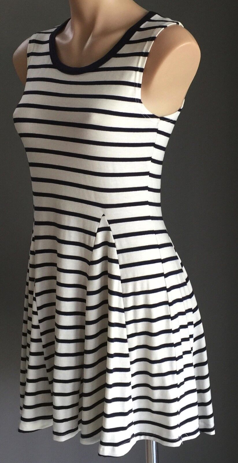BLESS BY TOMO TOM'S Dress Navy & White Stripe Skater Ladies Size 10