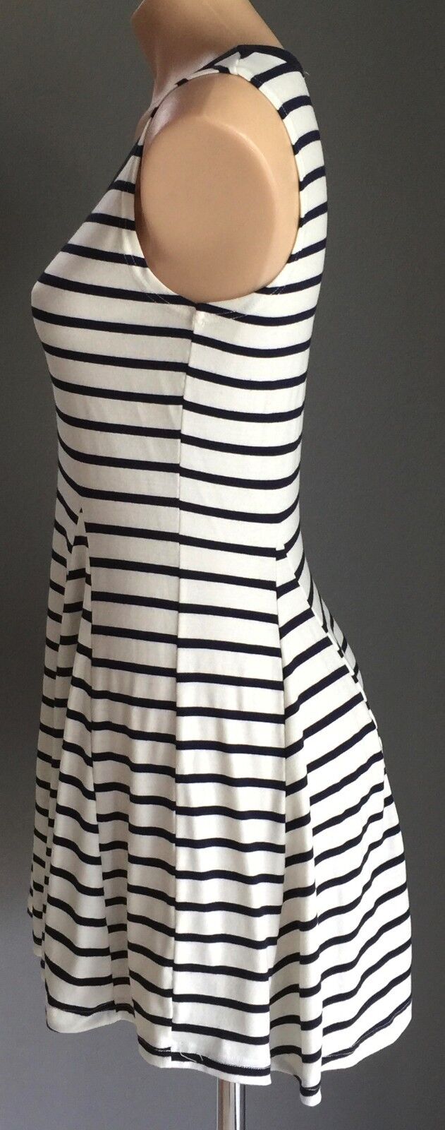 BLESS BY TOMO TOM'S Dress Navy & White Stripe Skater Ladies Size 10