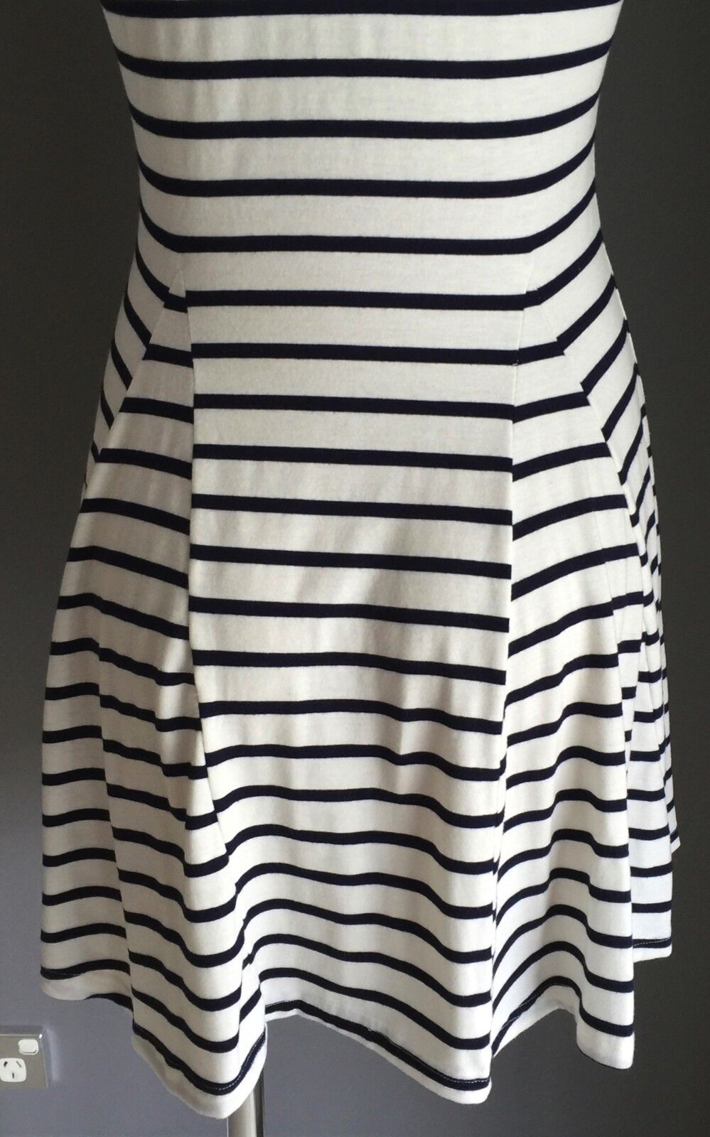 BLESS BY TOMO TOM'S Dress Navy & White Stripe Skater Ladies Size 10