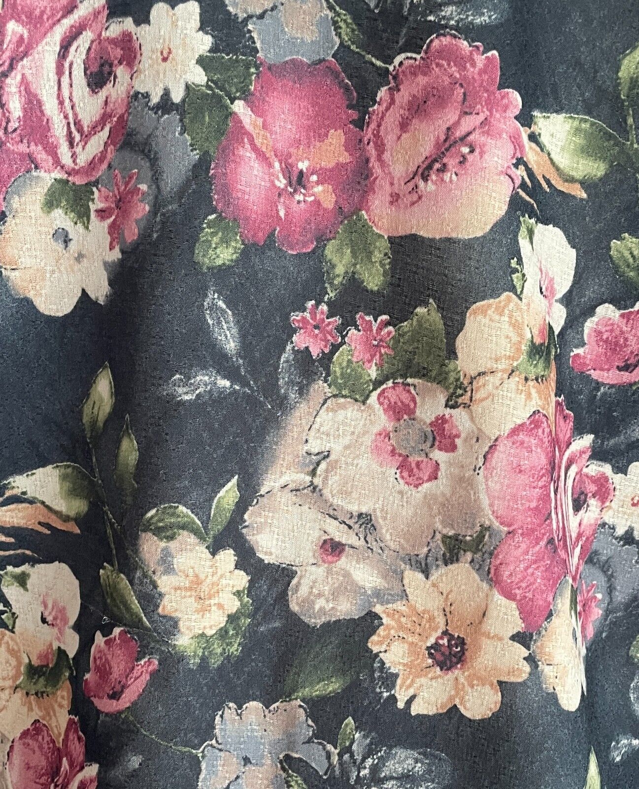 HIJAB HOUSE Jacket Black Floral Print Long Elastic Sleeve Kimono Size 8 10 NEW