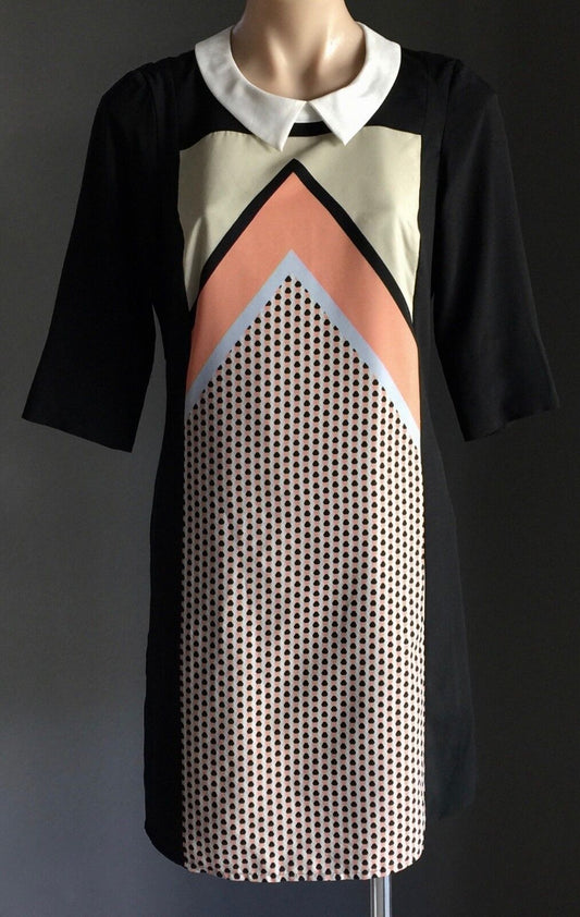 LIMITED COLLECTION Dress 3/4 Sleeve Multi Colour Print Shift Ladies Size 10 NEW