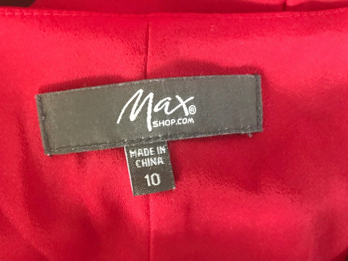 MAX SHOP Dress Red & Black Polka Dot Ruffle Hem Ladies Sheath Size 10 Gorgeous