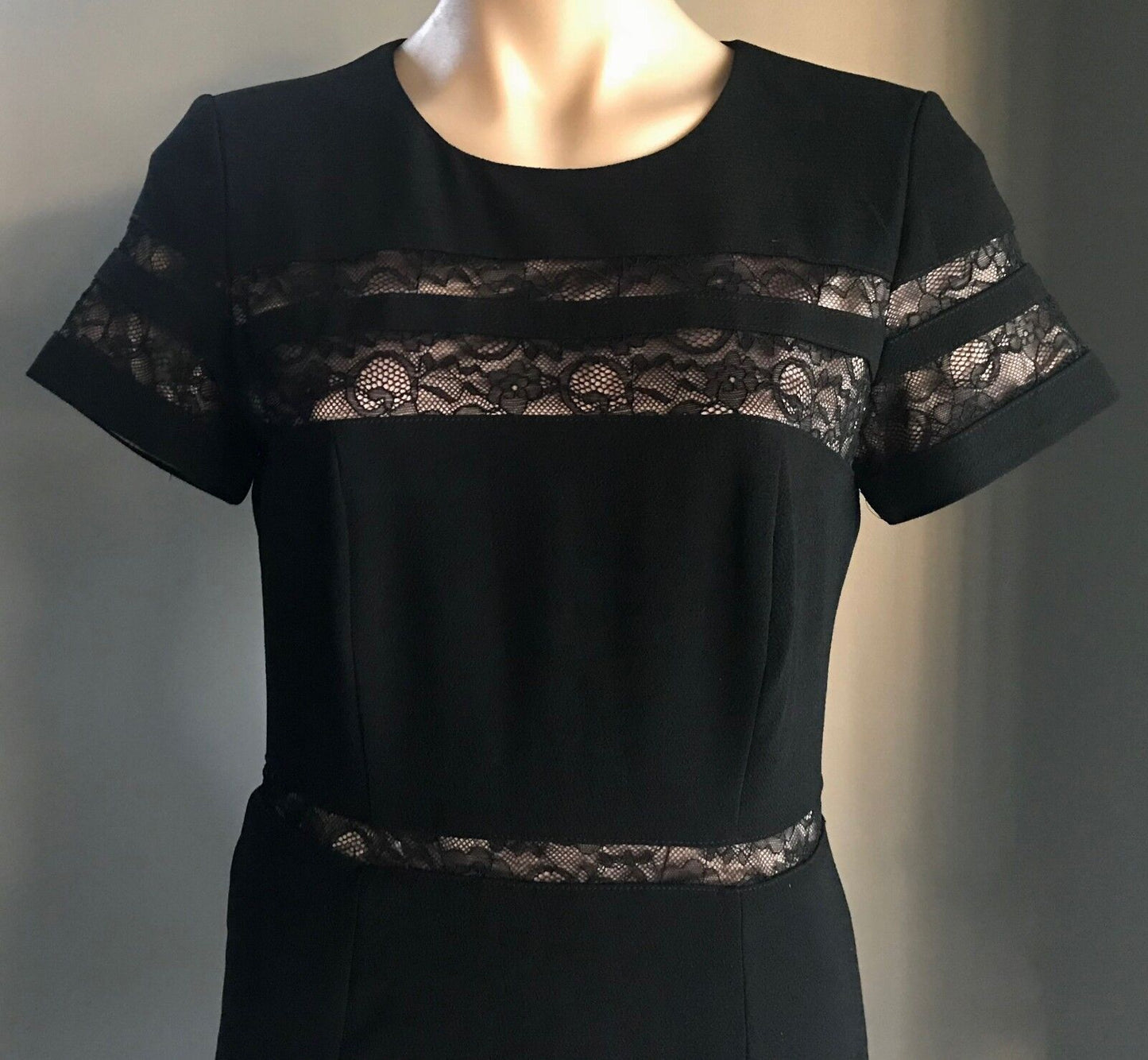 TARGET COLLECTION Dress Lace Insert Sh/Sleeve Shift Sz 1 0 Black Blush Pink NEW