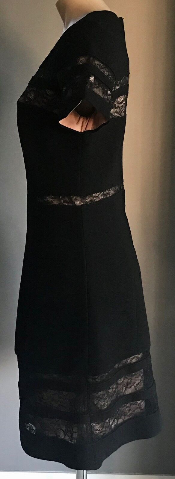 TARGET COLLECTION Dress Lace Insert Sh/Sleeve Shift Sz 1 0 Black Blush Pink NEW
