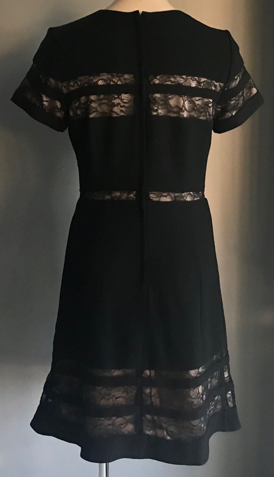 TARGET COLLECTION Dress Lace Insert Sh/Sleeve Shift Sz 1 0 Black Blush Pink NEW