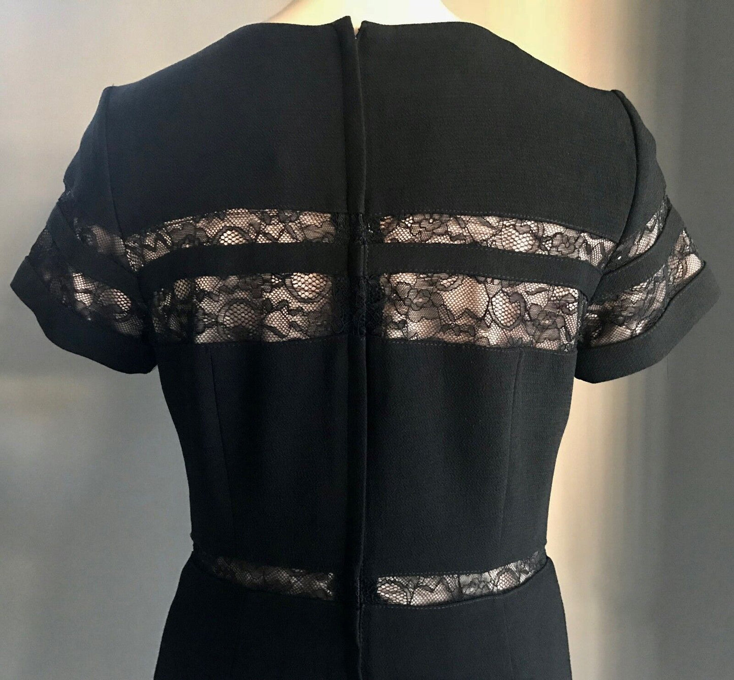 TARGET COLLECTION Dress Lace Insert Sh/Sleeve Shift Sz 1 0 Black Blush Pink NEW