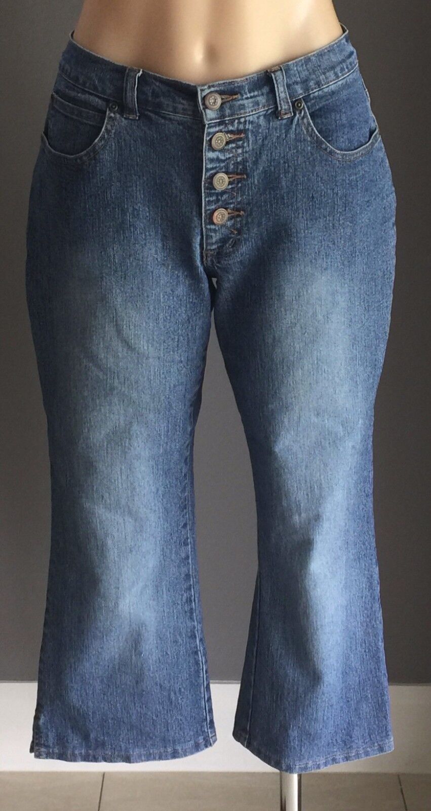 TARGET Crop Fab Design Faded Blue Denim Straight Leg Vintage Size 10 Jeans