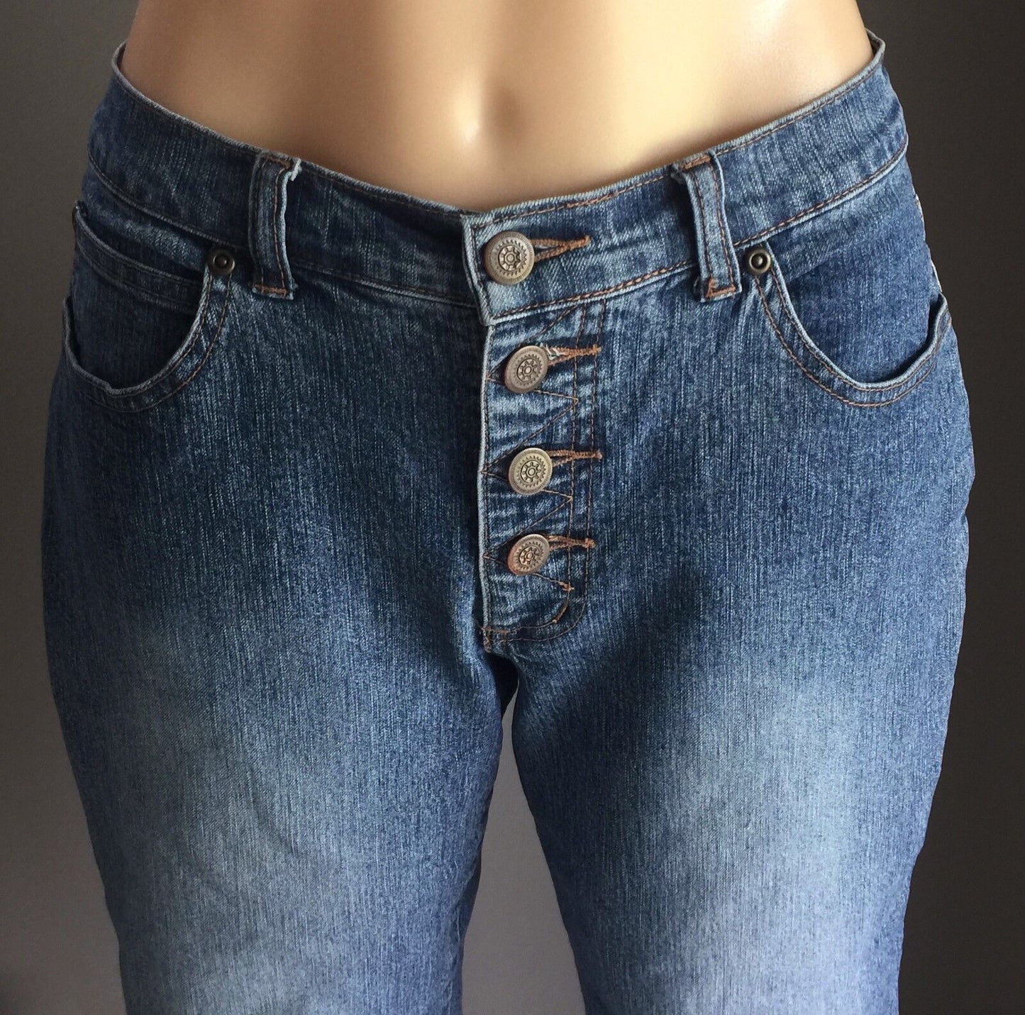 TARGET Crop Fab Design Faded Blue Denim Straight Leg Vintage Size 10 Jeans