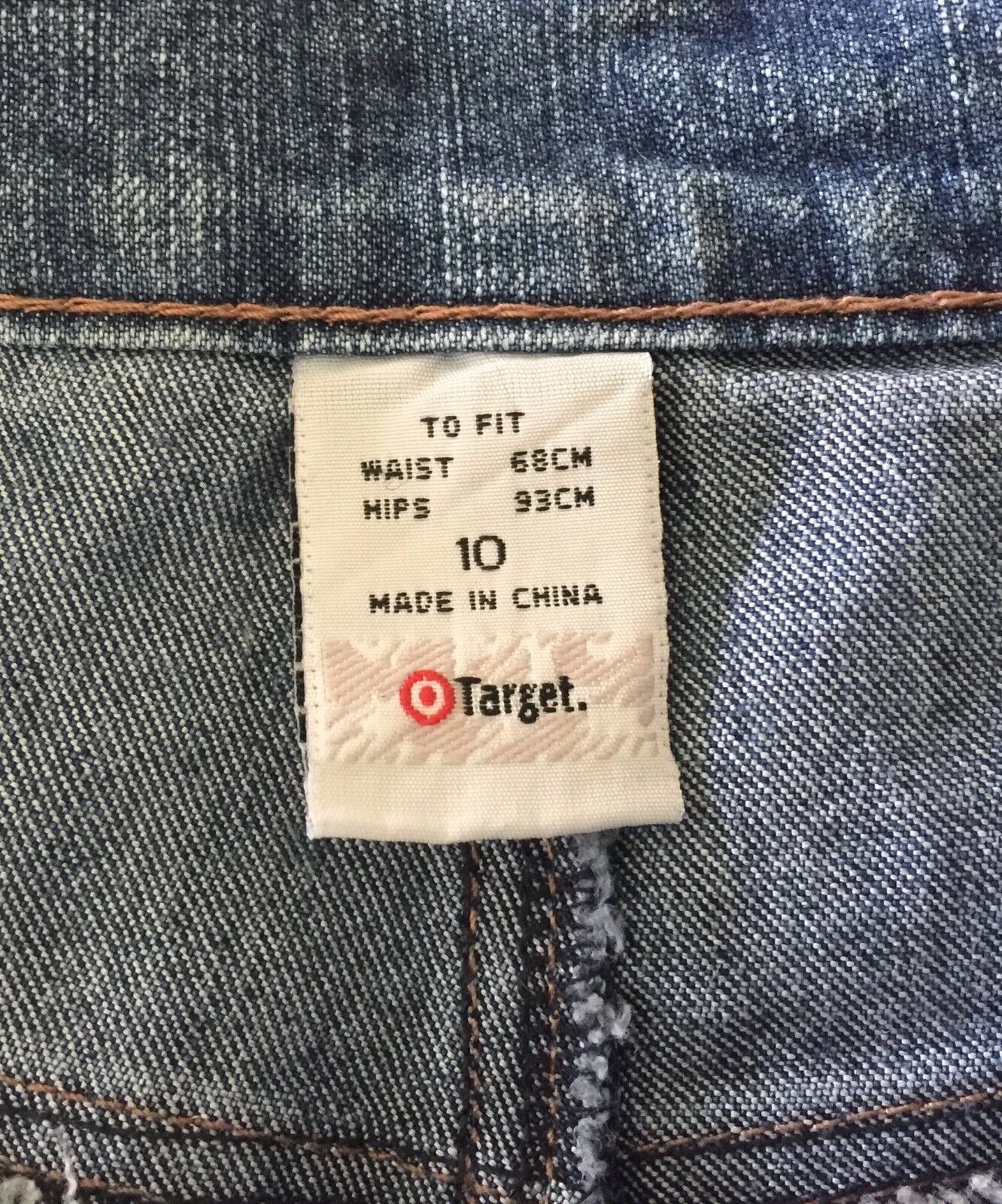 TARGET Crop Fab Design Faded Blue Denim Straight Leg Vintage Size 10 Jeans