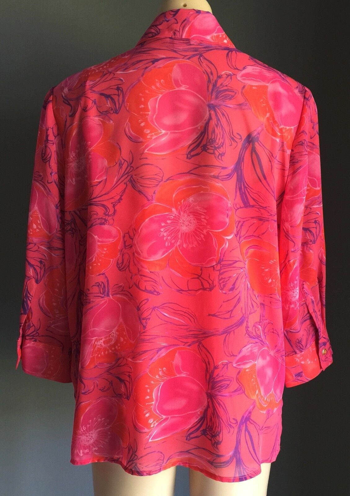 NONI B 2 Piece Set Camisole & Print Shirt Twin Set Pink Purple & Orange Size 12