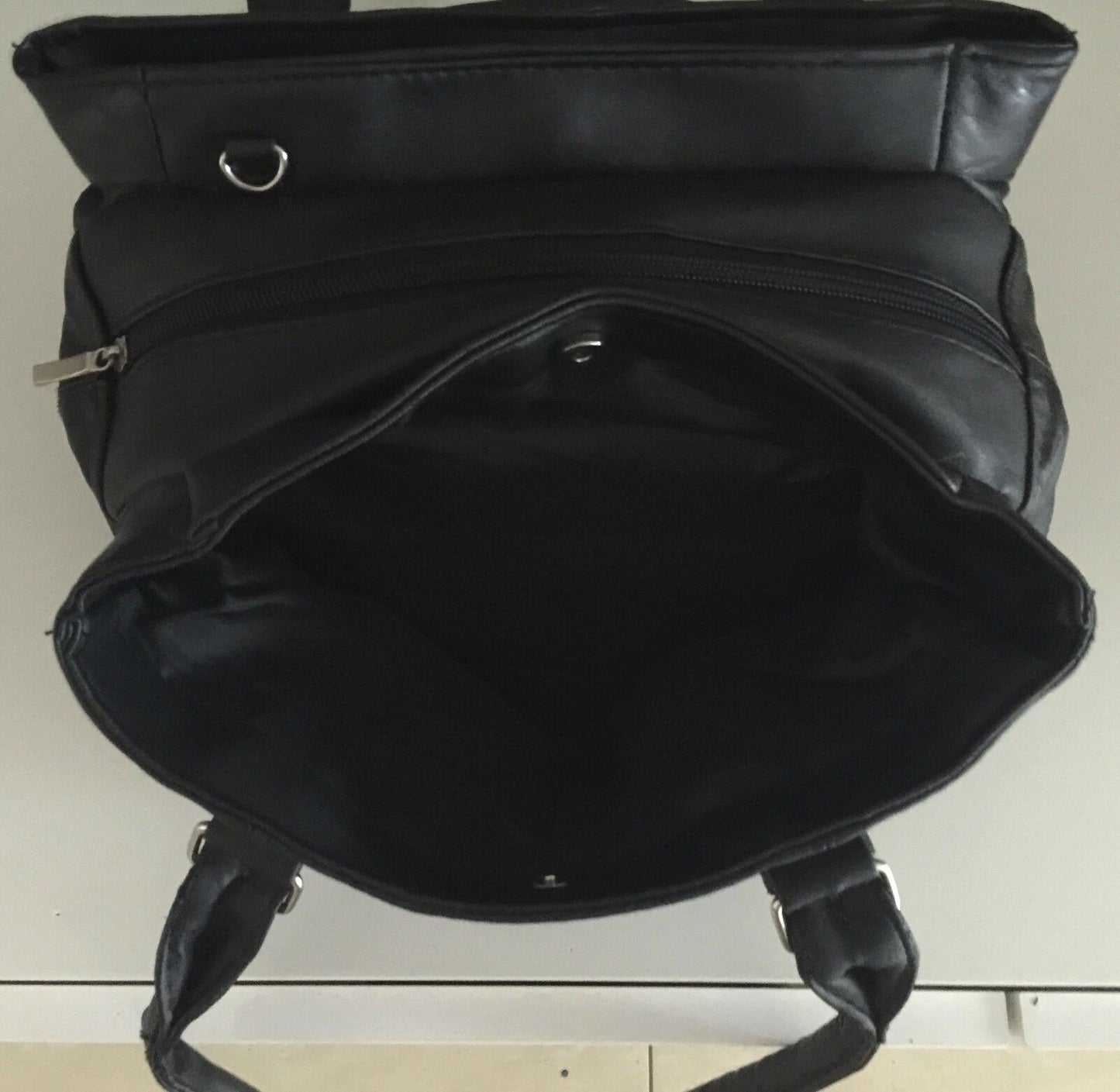 TOSCA Shoulder Bag Soft Leather Twin Handle Black Lambskin Retro Gem NEW